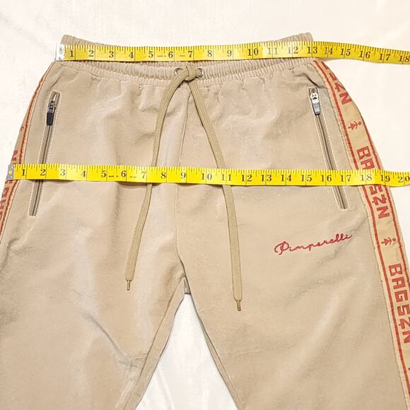 Pimperelli Unisex RARE Velvet BAGSZN Red Trim Elastic Waist Jogger Pants, Small - Picture 6 of 8